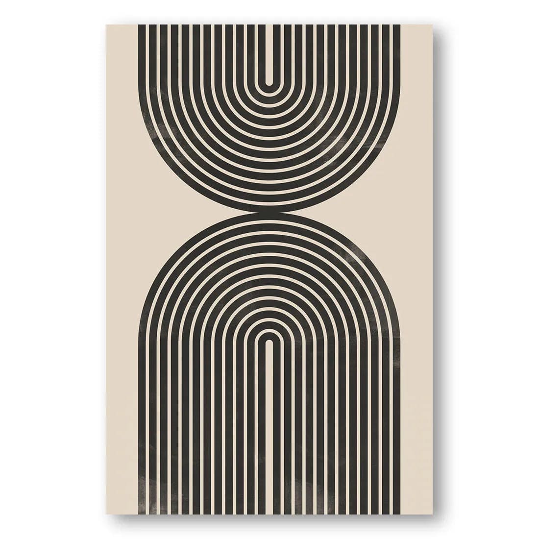 Symmetrical Black Arches Art Print – Stone and Gray