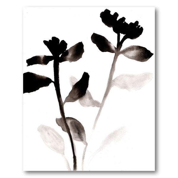 Black Ink Flowers Art Print