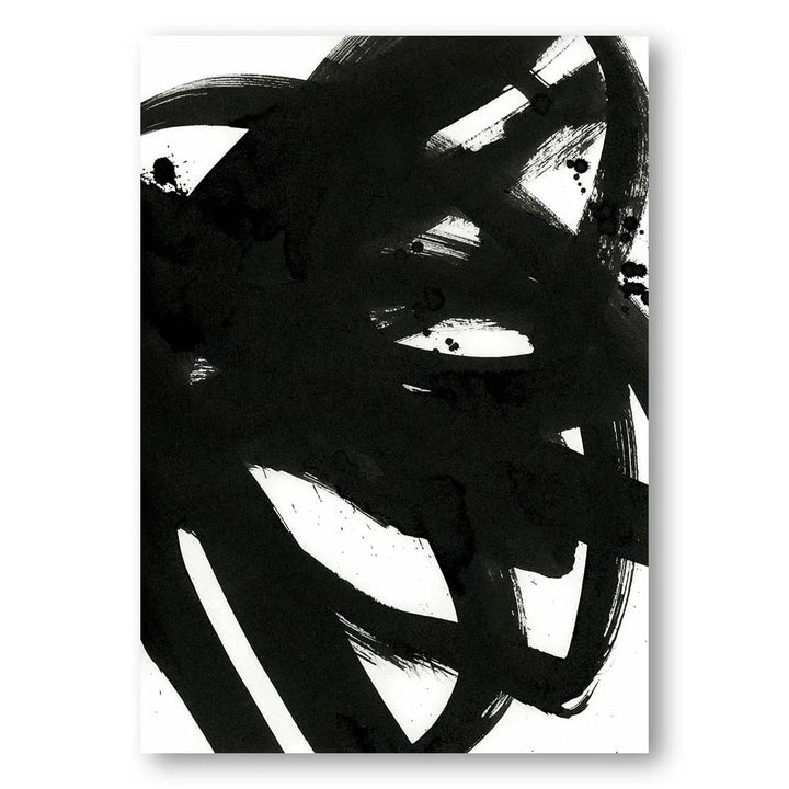 Black Abstract Strokes Art Print