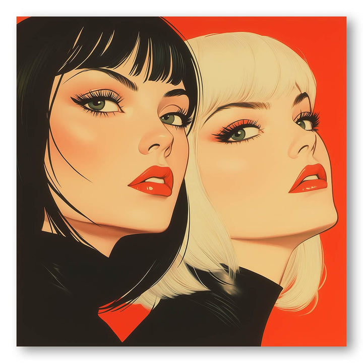 Black and Blonde - pop art Art Print