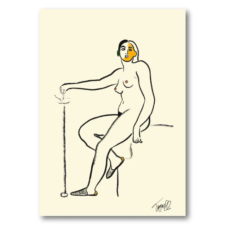 Seated Nude Minimalist Art Print