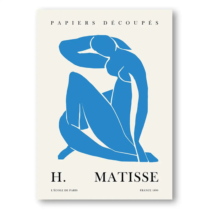 Blue Matisse Mid-Century Modern Art Print