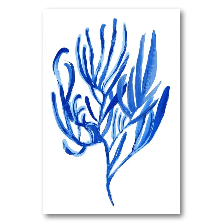 Blue Brushstroke Coral Art Print