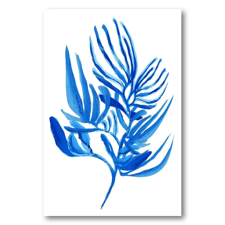 Blue Abstract Botanical Art Print