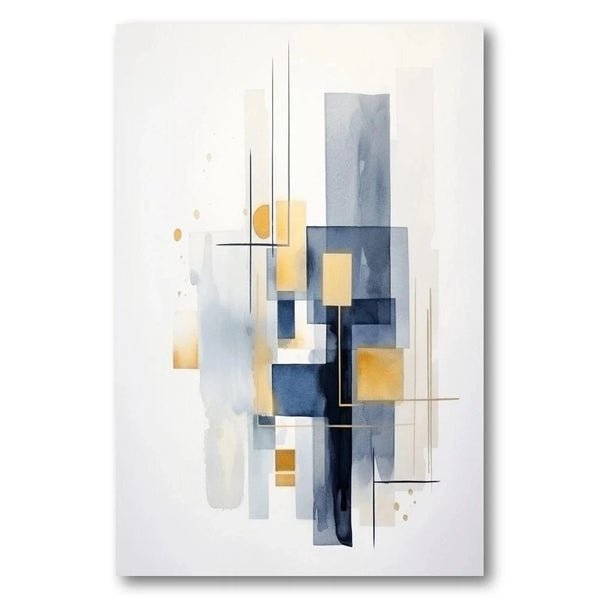 Blue Geometric Abstract Art Print