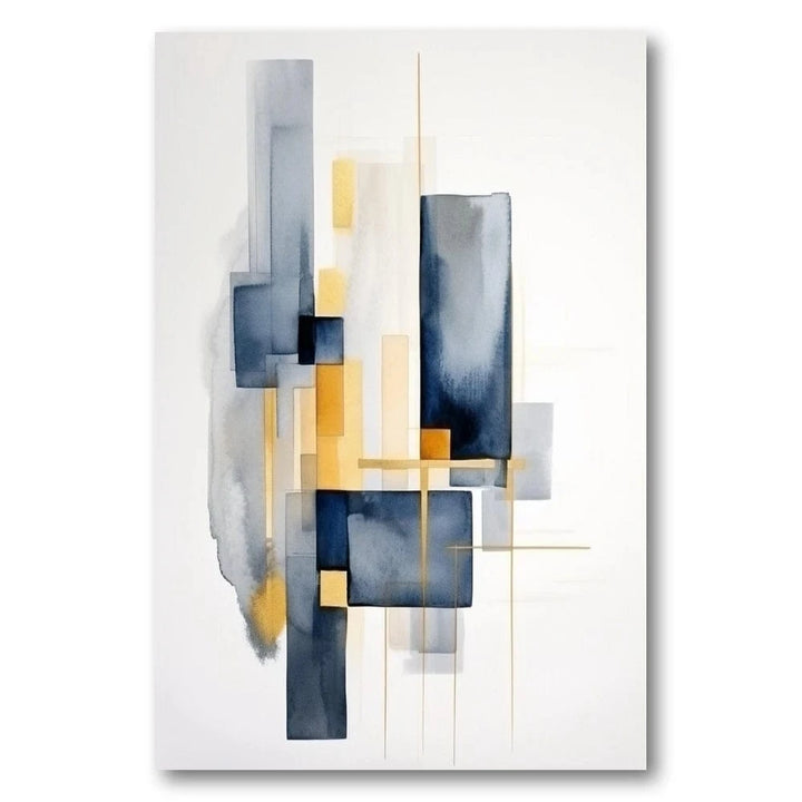 Blue and Gold Geometry Art Print