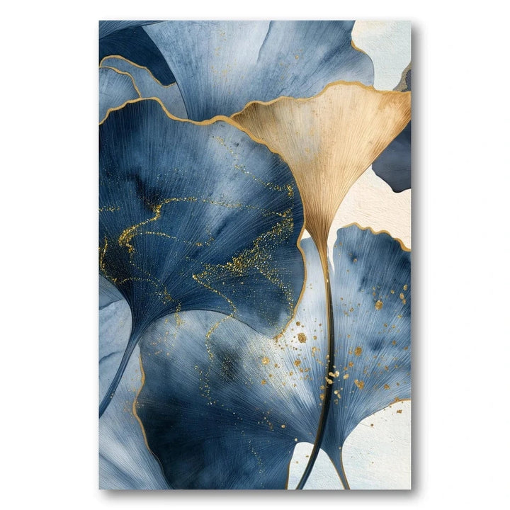 Blue Ginkgo Leaves 2 Art Print