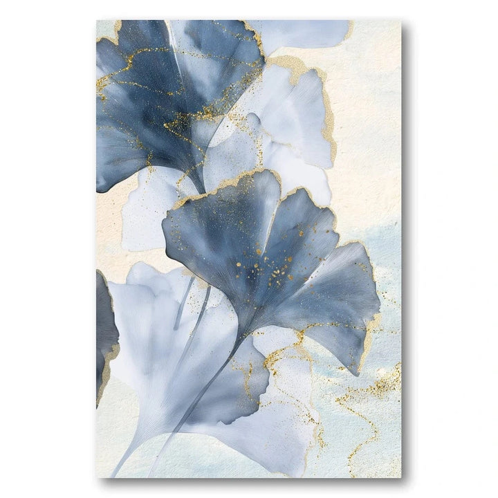 Blue Ginkgo Leaves 3 Art Print