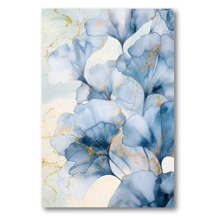 Blue Ginkgo Leaves 1 Art Print