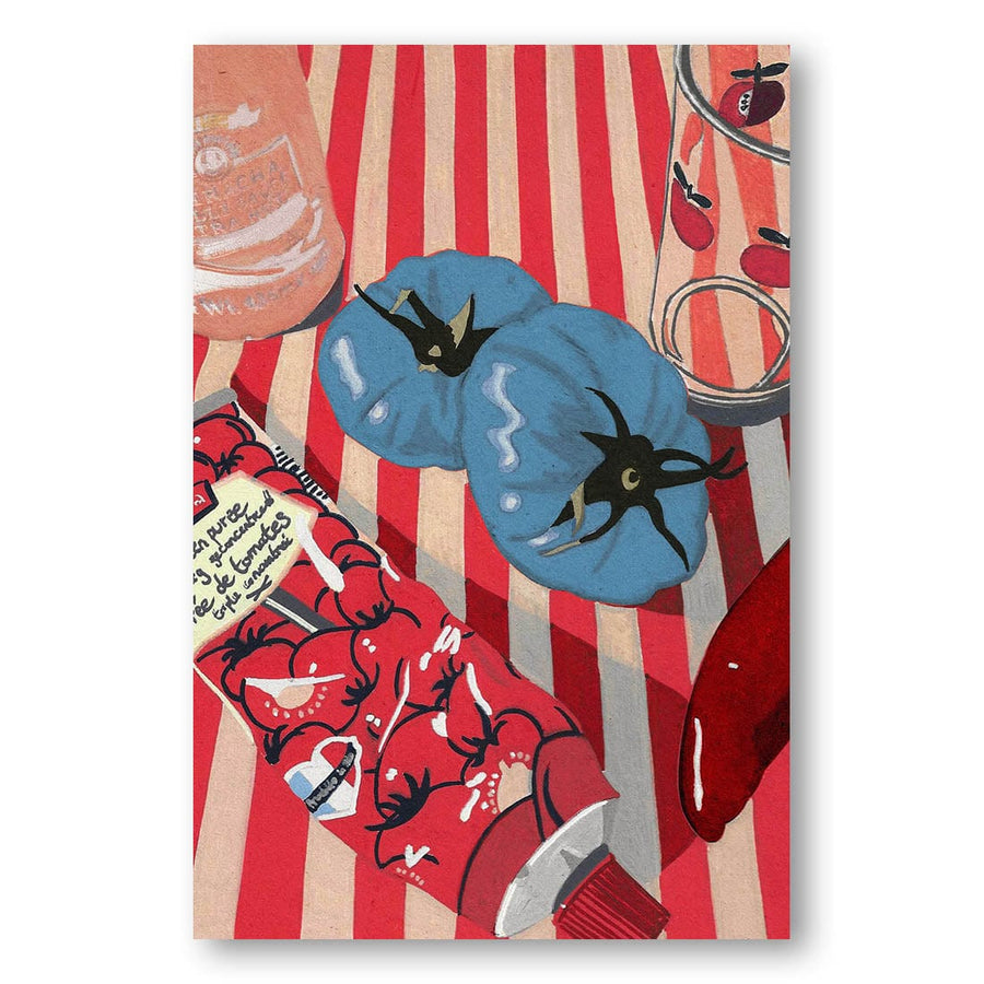 Blue Tomatoes Art Print