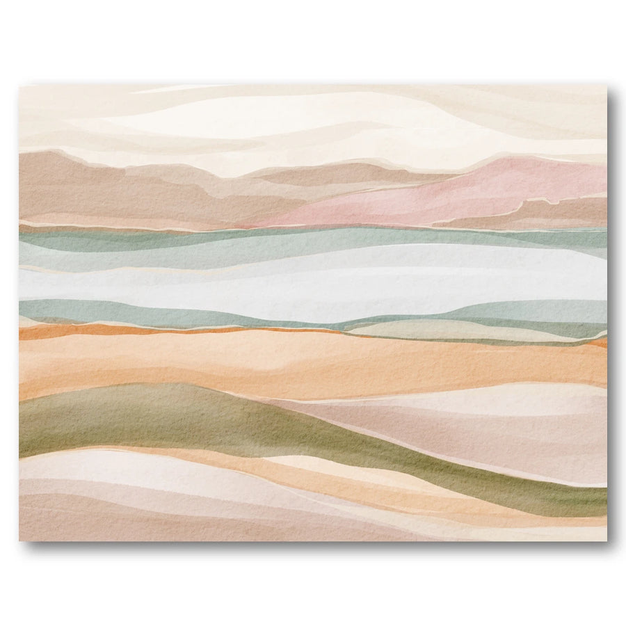 Blush and Sage Horizon Bands Art Print