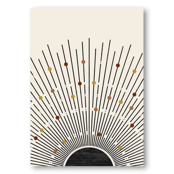 Boho Tribal Sun Half Abstract Art Print