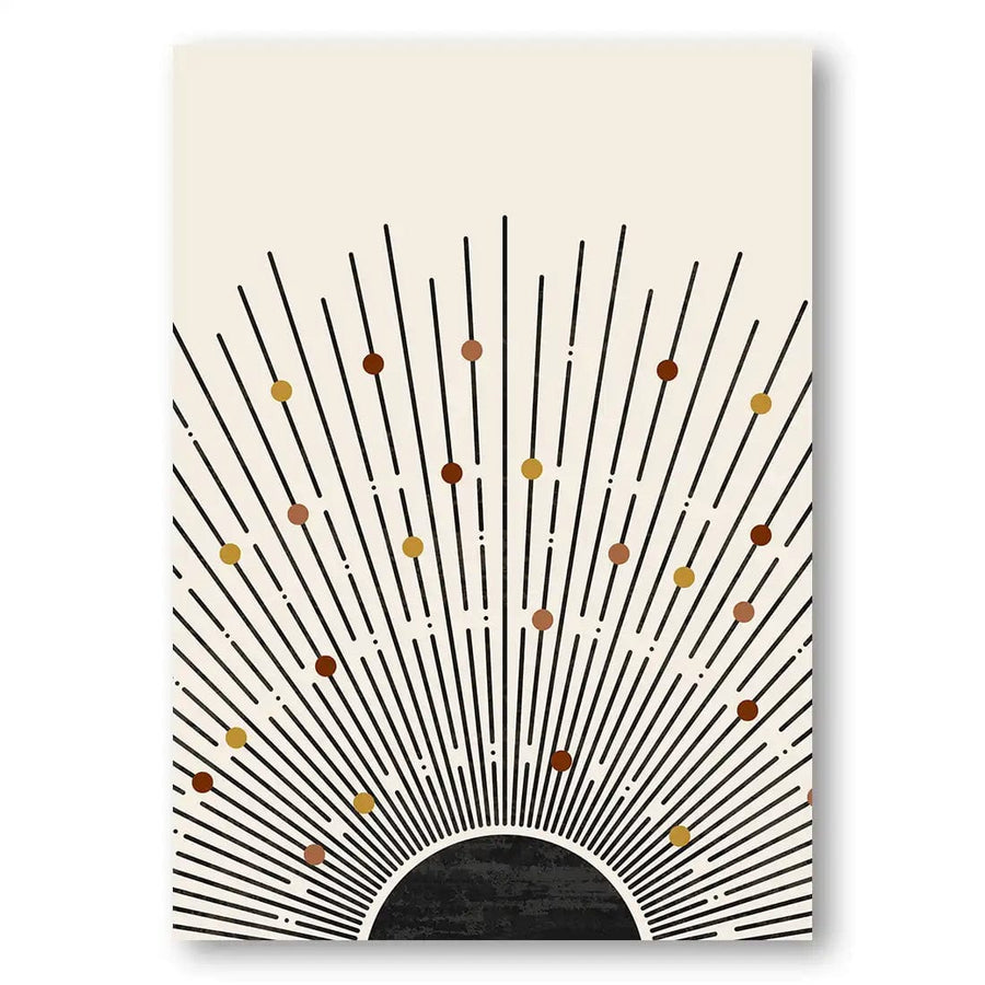 Boho Tribal Sun Half Abstract Art Print