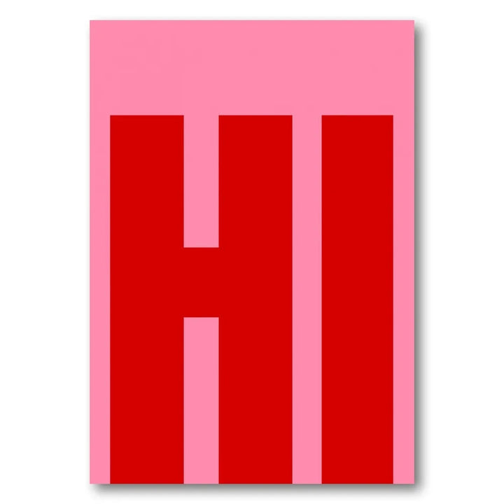 Red HI on Pink Art Print