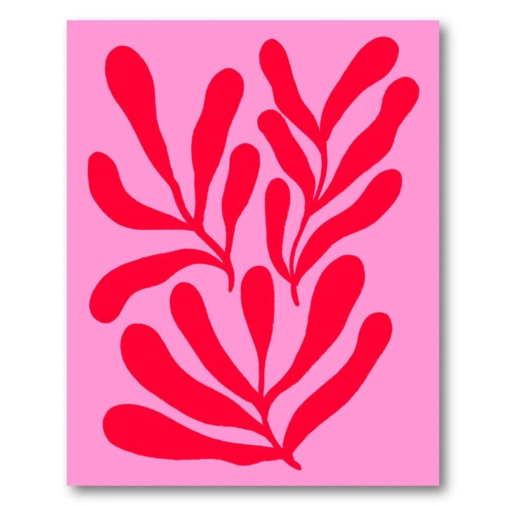Vibrant Coral Silhouettes Art Print