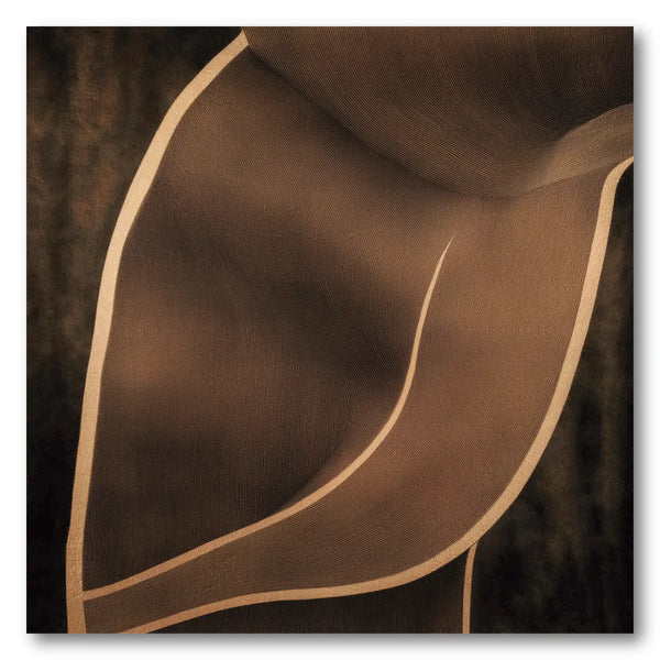 Brown Flowing Curves Art Print