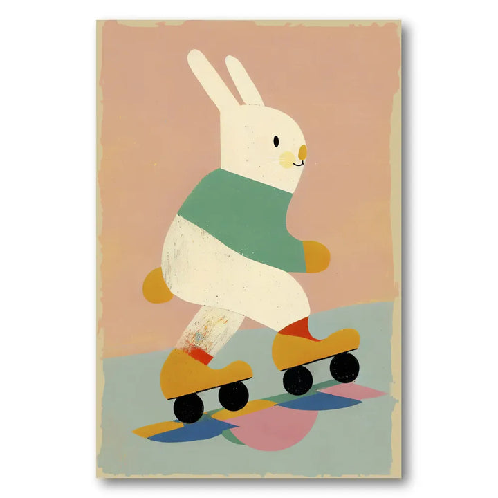 Bunny on Skates Art Print