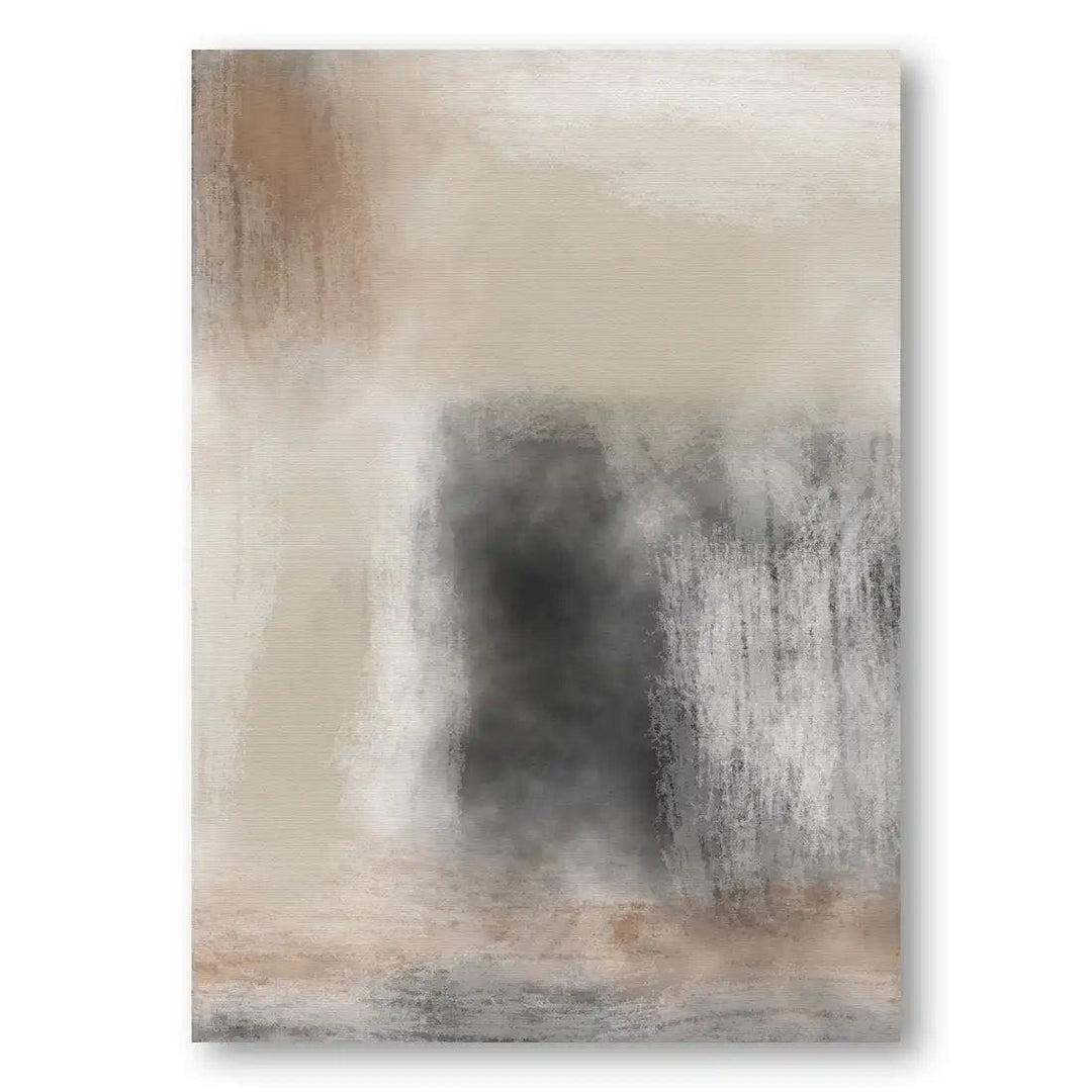 Charcoal & Beige Abstract Art Print 1