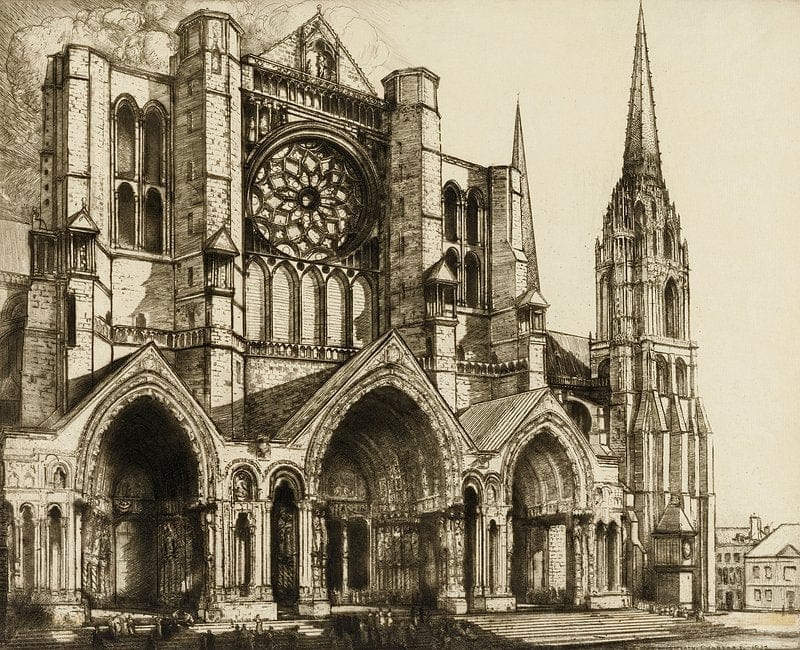 Chartres North Portal Art Print