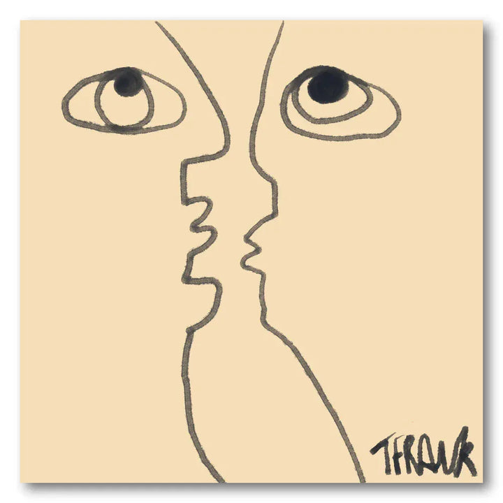 Dual Faces Line Art Print