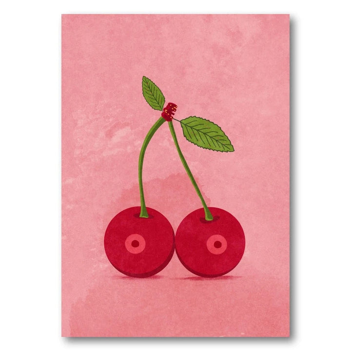 Cherries on Pink Art Print