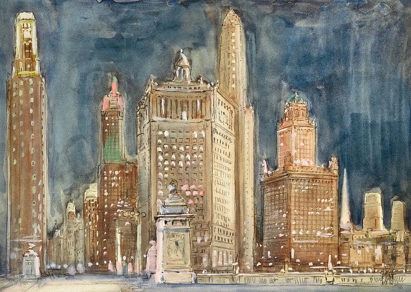 Chicago Skyline by Donald Shaw MacLaughlan Art Print