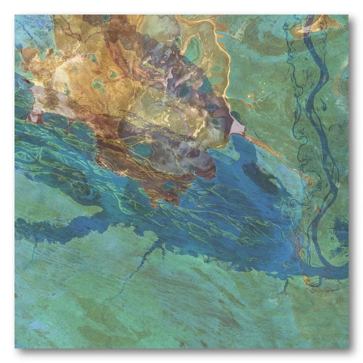 Abstract Teal Earthscape Art Print