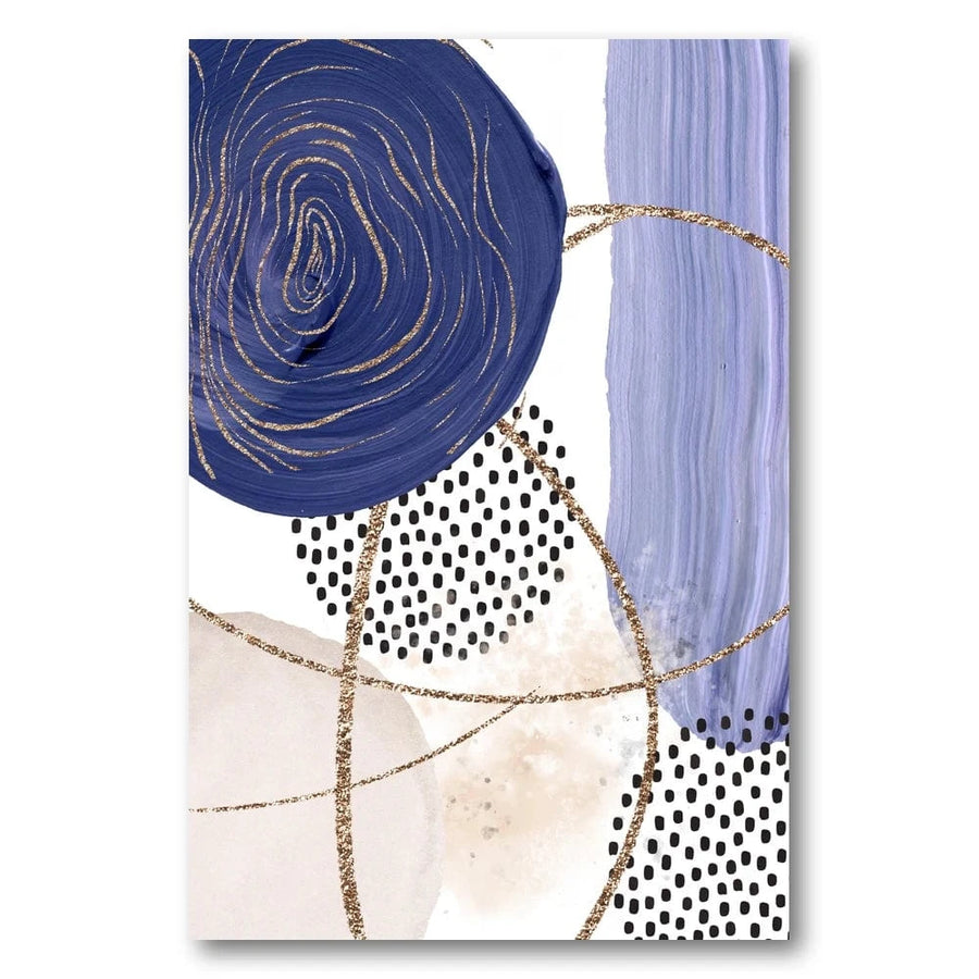 Abstract Blue Circles 2 Art Print