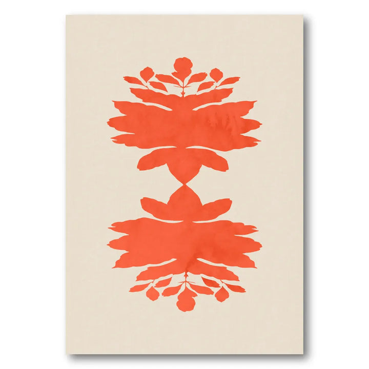 Coral Botanical Symmetry Art Print