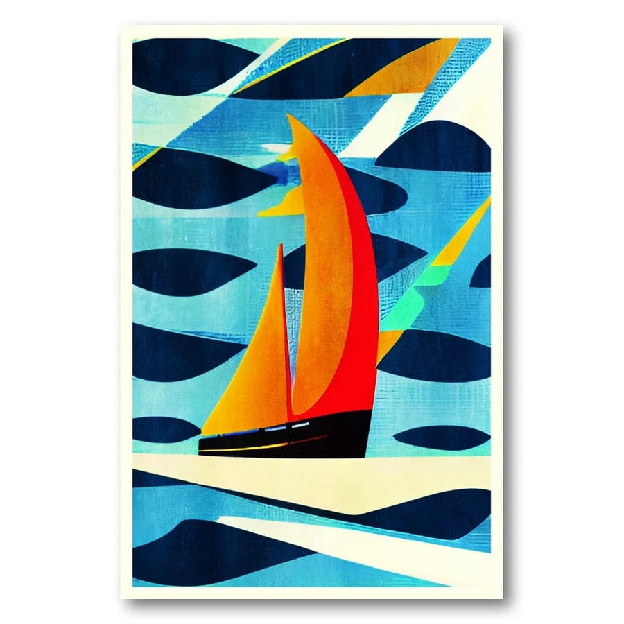 Vibrant Azure Sail Symphony Art Print