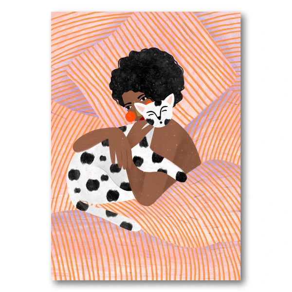 Cozy Cat Cuddles Art Print