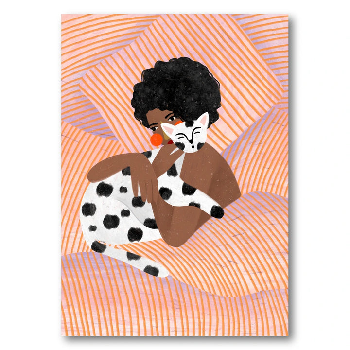 Cozy Cat Cuddles Art Print