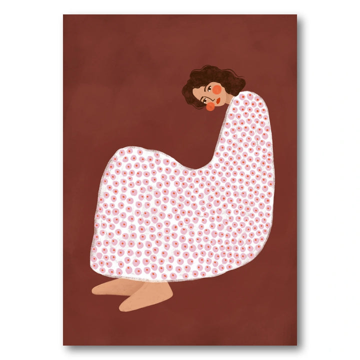 Cozy Dotted Woman Art Print