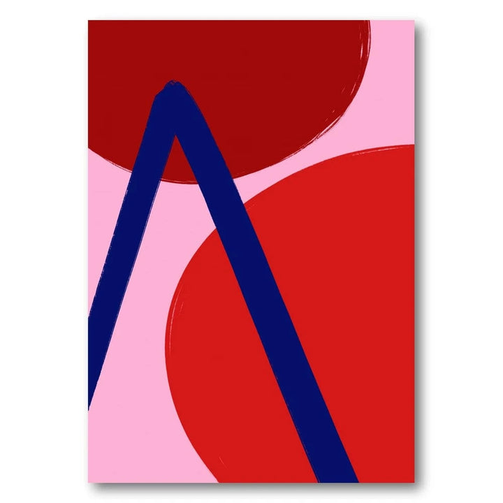 Bold Crimson Abstract Art Print