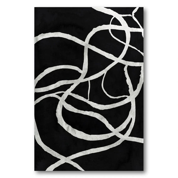 Monochrome Fluidity Chaos Art Print