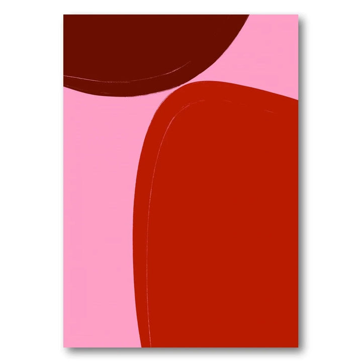 Red and Pink Abstract Art Print