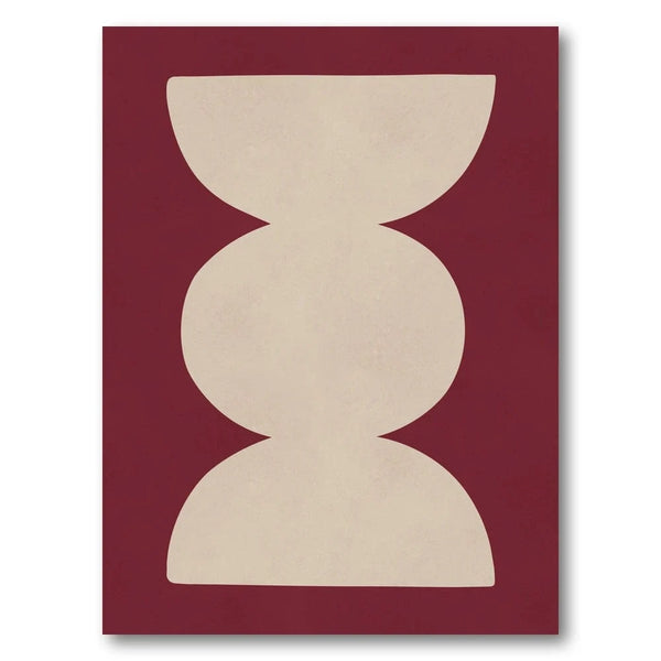 Crimson Elegance Geometric Art Print