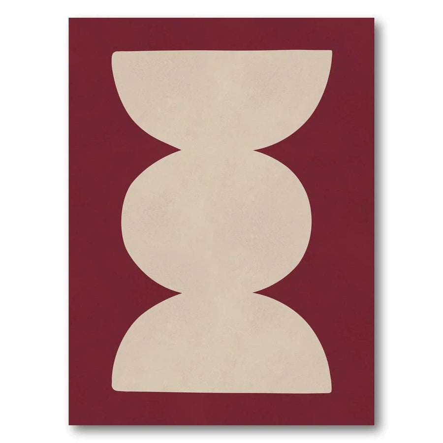 Crimson Elegance Geometric Art Print