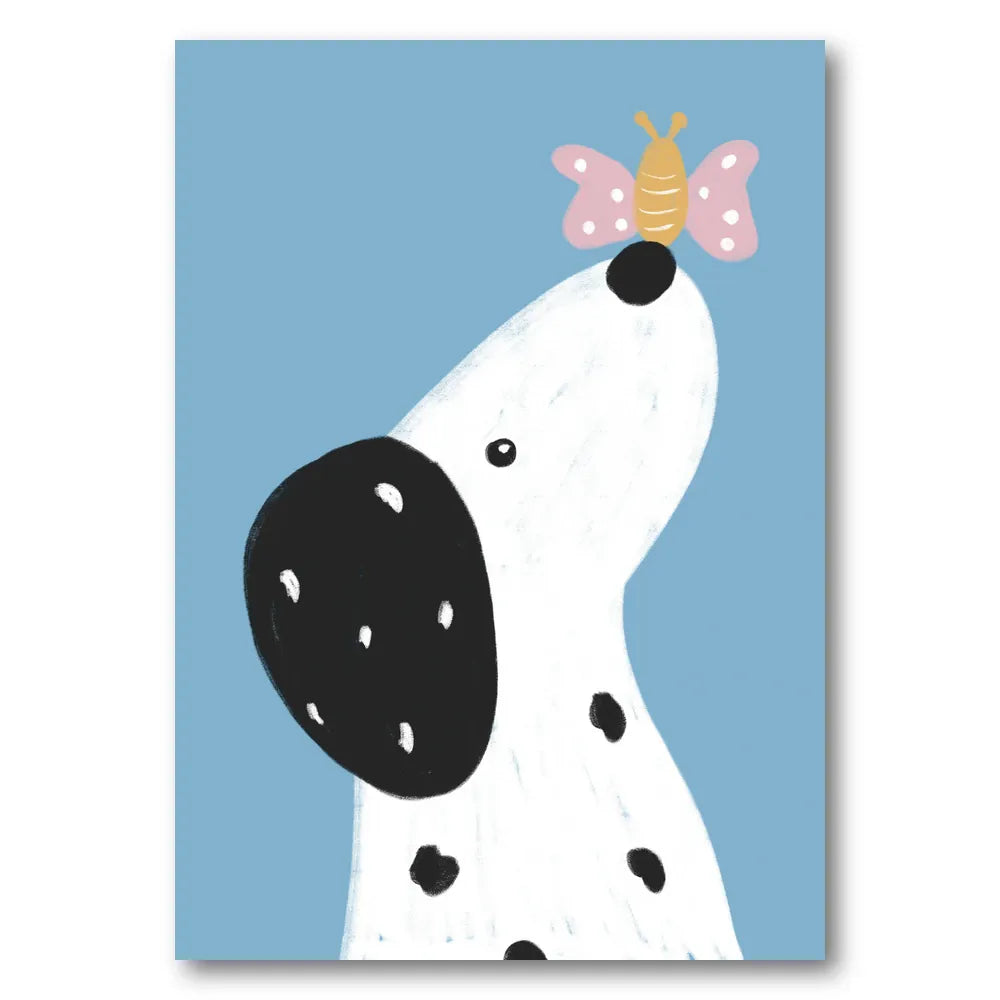 Dalmatian with a butterfly Art Print