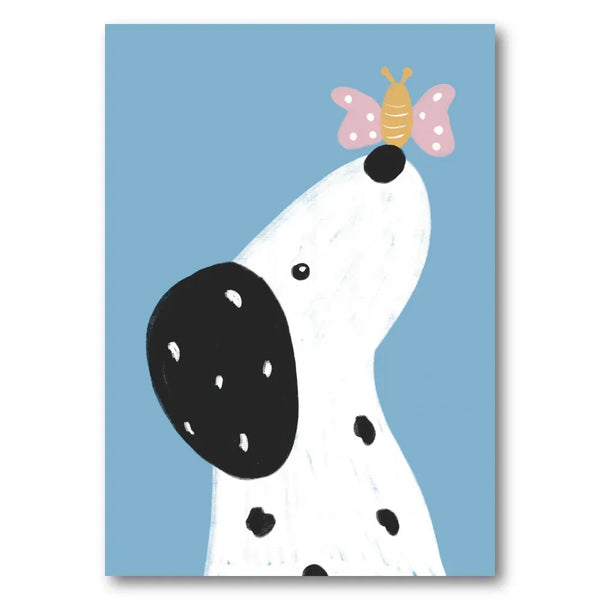 Dalmatian with a butterfly Art Print