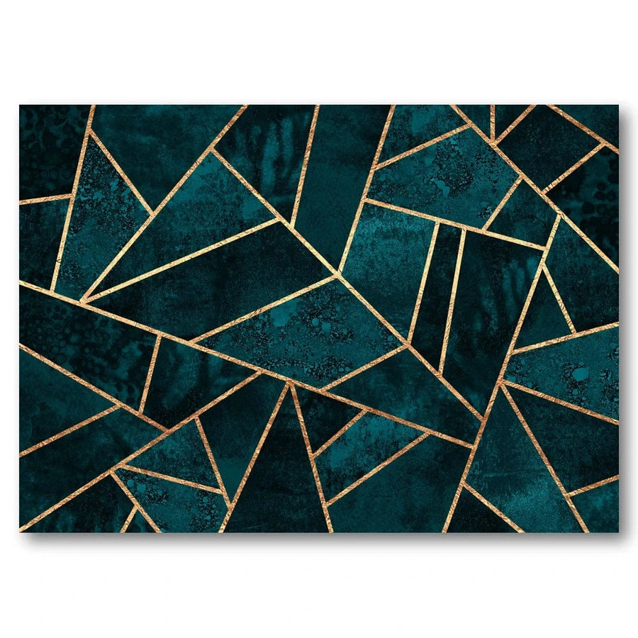 Deep Teal Geometric Art Print