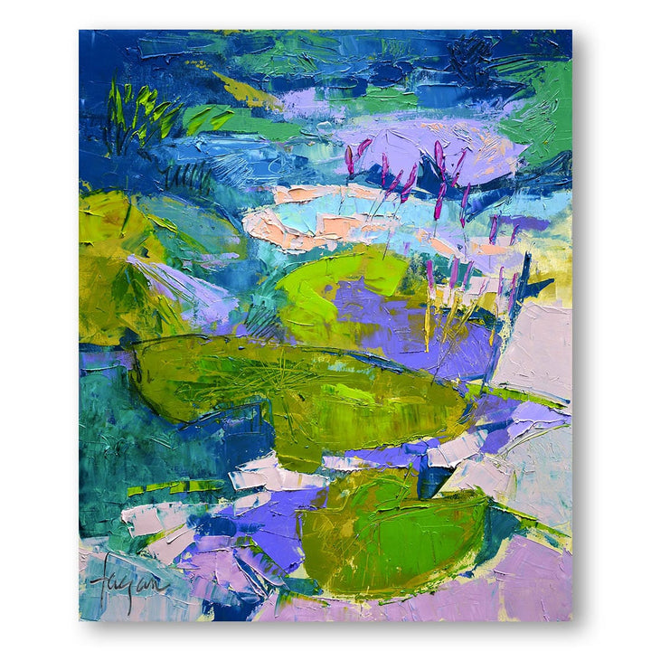 Glitter Me Happy Lily Pond - Abstract Landscape Art Print