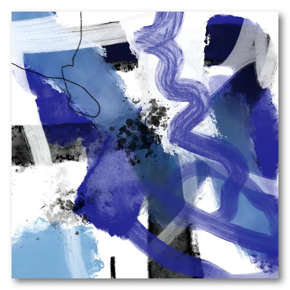 Dynamic Blue Brushstrokes Art Print