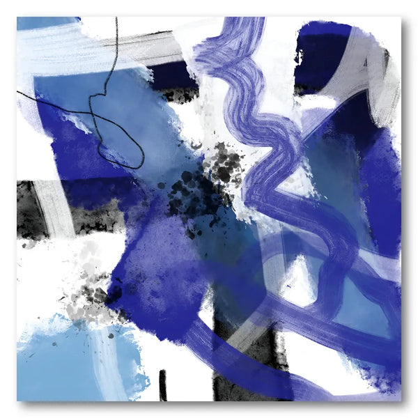 Dynamic Blue Brushstrokes Art Print