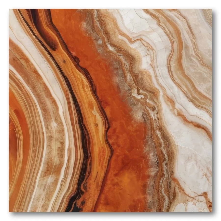 Earth Tones Abstract Molten Agate With Deep Striations Art Print