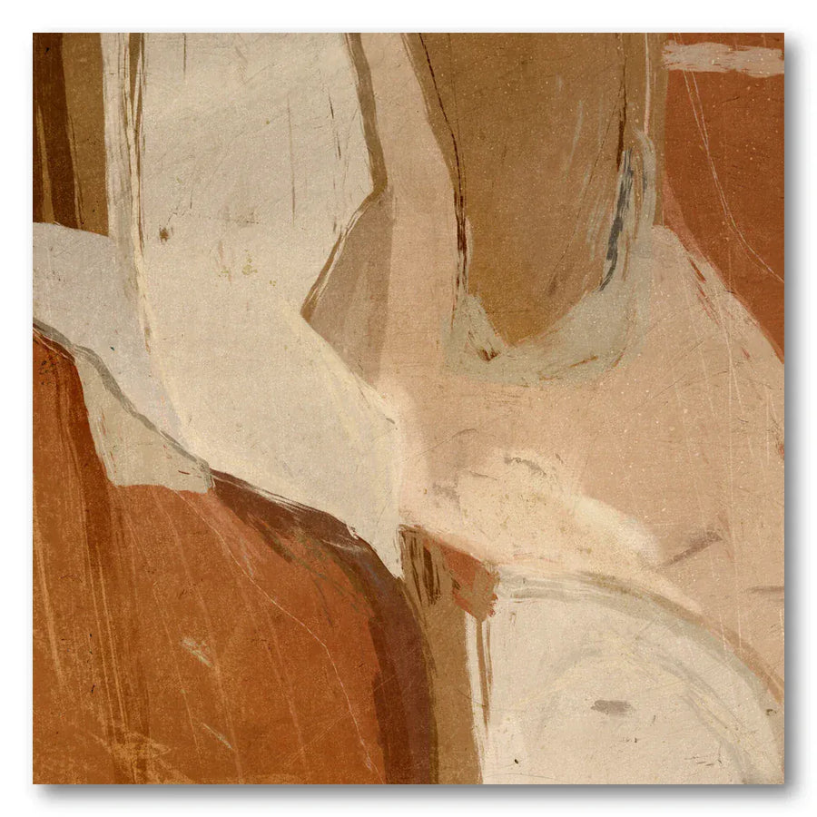 Earth Tones Abstract Cream And Terracotta Vertical Sweep Art Print