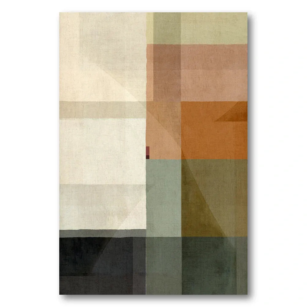 Earthy Geometric Blocks Art Print 1