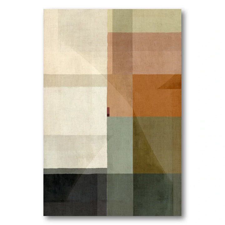 Earthy Geometric Blocks Art Print 1