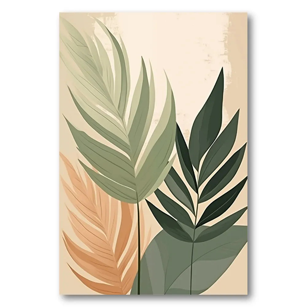 Earthy Tropical Leaves Art Print