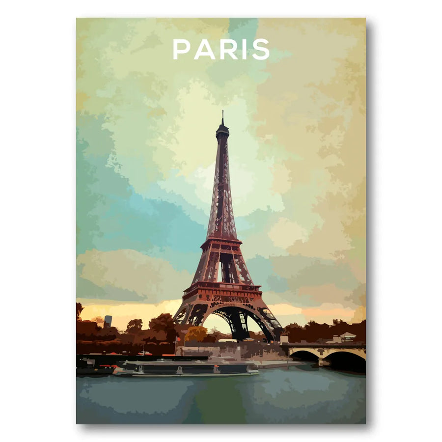 Eiffel Tower Paris Sunset Art Print